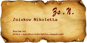 Zsivkov Nikoletta névjegykártya